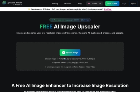 Upscale.media-AI 图像增强工具,提高图片质量,增加分辨率